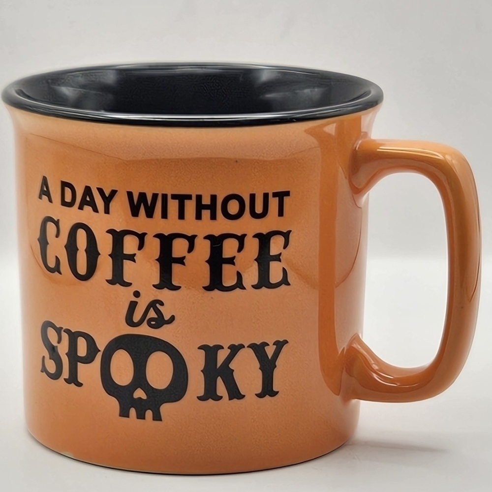 Orange Halloween Mug – “A Day Without Coffee is Spooky”